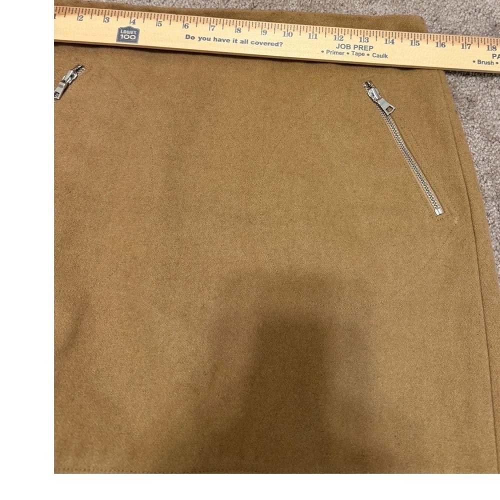 Gap Womens Camel Wool Blend Mini Skirt Size 4 Zipper Pockets Tan A-Line - Picture 6 of 10